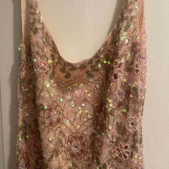 Mac Duggal Gold Sequin Slip Maxi Dress - Picture 3 of 7
